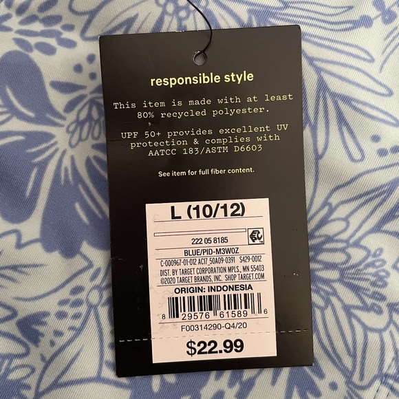 Art Class Floral Bikini Top Girl Size L 10/12 - Picture 5 of 5